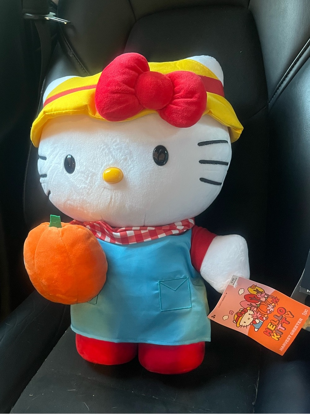Hello Kitty Fall Thanksgiving Large Plush Greeter with Pumpkin NEW NWT